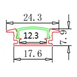 3m led lentes iebūvējams alumīnija profils 12mm 10mm 8mm matēts stikls.4